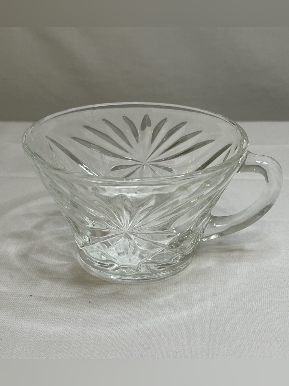 VINTAGE ANCHOR HOCKING Prescut Cup with Starburst Pattern